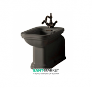 Биде напольное удлиненное Kerasan Waldorf чаша прямоугольная черный глянцевый/бронза 4120K6