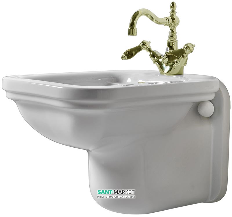 Біде підвісне Kerasan Waldorf з одним отвором біле золото 4125K2