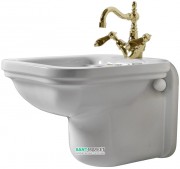 Биде подвесное Kerasan Waldorf с одним отверстием белое бронза 4125K3