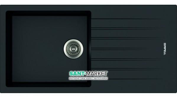 Кухонная мойка прямоугольная  Apell Pietra Plus RIGHT/LEFT с сифоном гранит черный PTPL1001GB