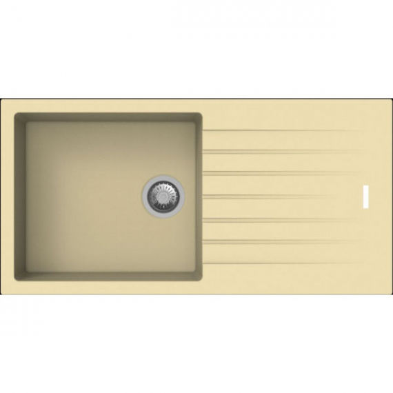 Кухонна мийка прямокутна Apell Pietra Plus RIGHT / LEFT з сифоном граніт бежевий PTPL1001GO