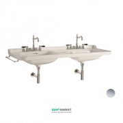 Раковина для ванной двойная Kerasan Waldorf подвесная 150х55 см санфарфор белая хром 4143K1