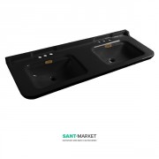 Раковина для ванної подвійна Kerasan Waldorf підвісна 150х55 см санфарфор чорний глянсовий бронза 4143K6