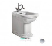 Биде напольное приставное Kerasan Waldorf чаша прямоугольная белый/хром 4121K1