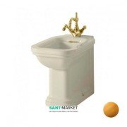 Биде напольное приставное Kerasan Waldorf чаша прямоугольная белый/золото 4121K2