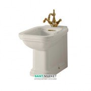 Биде напольное приставное Kerasan Waldorf чаша прямоугольная белый/бронза 4121K3