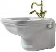 Биде подвесное Kerasan Waldorf с одним отверстием белое золото 4125K2