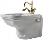 Биде подвесное Kerasan Waldorf с одним отверстием белое бронза 4125K3