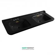 Раковина для ванної подвійна Kerasan Waldorf підвісна 150х55 см санфарфор чорний глянсовий бронза 4143K6
