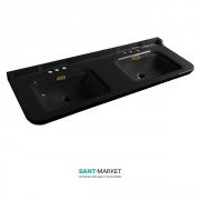 Раковина для ванної подвійна Kerasan Waldorf підвісна 150х55 см санфарфор чорний глянсовий бронза 4143K6