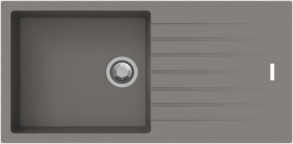 Кухонна мийка прямокутна Apell Pietra Plus RIGHT / LEFT з сифоном граніт сірий PTPL1001AL