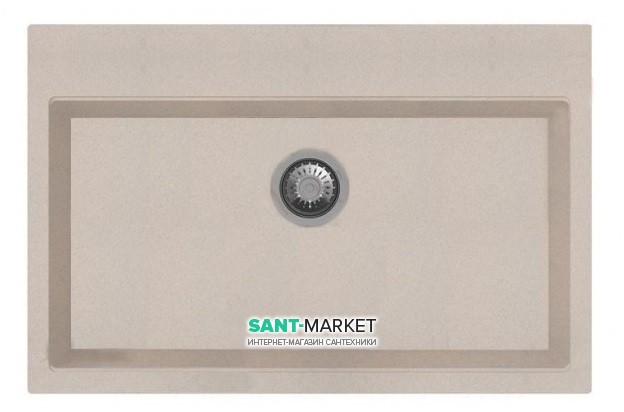 Кухонная мойка прямоугольная Apell Pietra Plus с сифоном гранит бежевый PTPL780GO