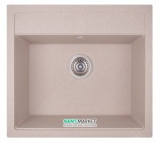 Кухонная мойка прямоугольная Apell Pietra Plus с сифоном гранит бежевый PTPL560GO