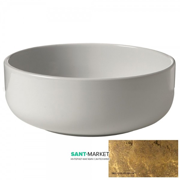 Раковина для ванной накладная Kerasan Ciotola C2 ø46 см санфарфор декор 1 (золотой матовый) 430260