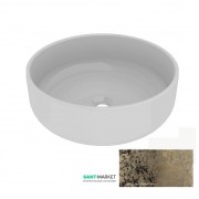 Раковина для ванной накладная Kerasan Ciotola C2 ø46 см санфарфор декор 2 (платиновый матовый) 430261