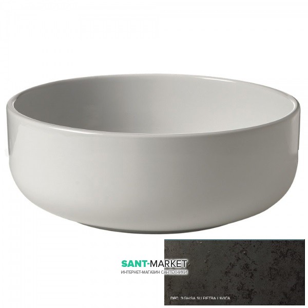 Раковина для ванной накладная Kerasan Ciotola C2 ø46 см санфарфор декор 3 (чугун на каменной лаве) 430262