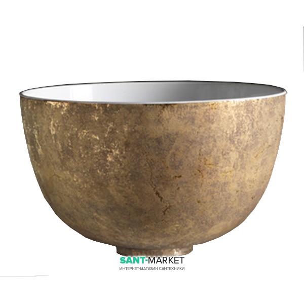 Раковина для ванной накладная Kerasan Ciotola C1 ø46 см санфарфор декор 1 (золотой матовый) 430160