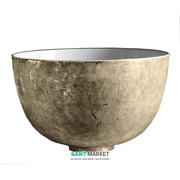 Раковина для ванной накладная Kerasan Ciotola C1 ø46 см санфарфор декор 2 (платиновый матовый) 430161