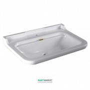 Раковина для ванной подвесная или на пьедестал Kerasan Waldorf 80x55 санфарфор белая бронза 4141K3