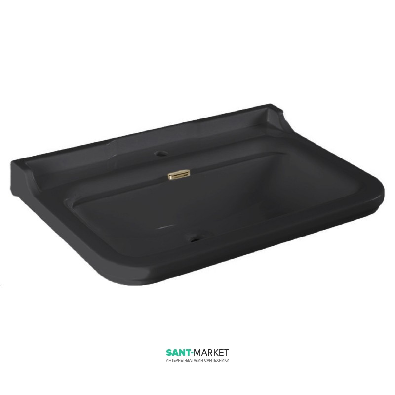 Раковина для ванной подвесная Kerasan Waldorf 100x55 санфарфор черный глянцевый бронза 4142K6