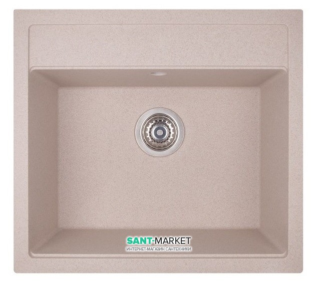 Кухонна мийка прямокутна Apell Pietra Plus з сифоном граніт бежевий PTPL560GO