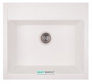 Кухонная мойка прямоугольная Apell Pietra Plus с сифоном гранит белый PTPL560GW