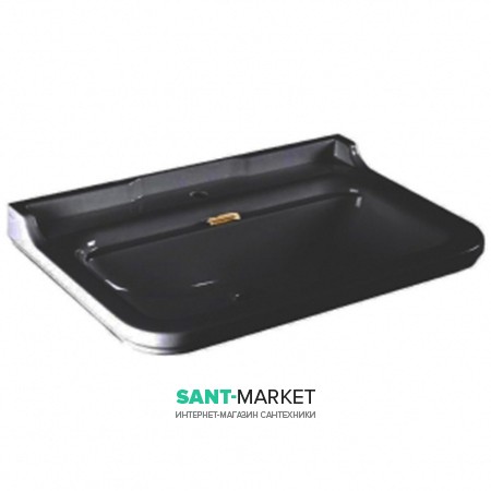 Раковина для ванной Kerasan Waldorf подвесная 120х55 см санфарфор черный глянцевый золото 4144K5