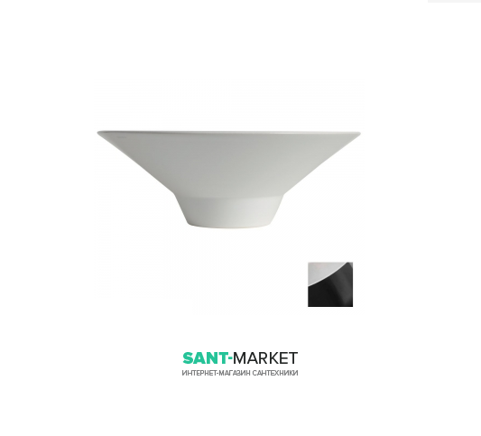 Раковина накладна Kerasan Deco Cocktail ø45 см санфарфор білий / чорний глянсовий 480129