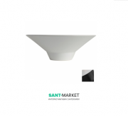 Раковина накладная Kerasan Deco Cocktail ø45 см санфарфор белый/чёрный глянцевый 480129