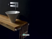 Раковина накладна Kerasan Deco Flute ø40 см санфарфор білий / сірий матовий 480266