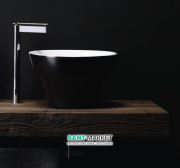 Раковина накладная Kerasan Deco Hurricane ø38 см санфарфор белый/чёрный матовый 480324