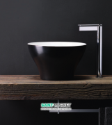 Раковина накладная Kerasan Deco Hurricane ø38 см санфарфор белый/чёрный глянец 480329