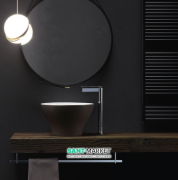 Раковина накладная Kerasan Deco Hurricane ø38 см санфарфор белый/бургундский матовый 480367