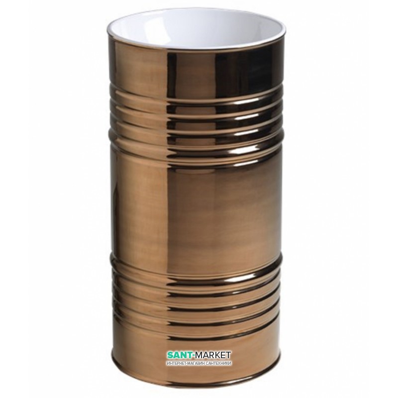 Раковина напольная Kerasan Artwork Barrel санфарфор белый/бронза 474387