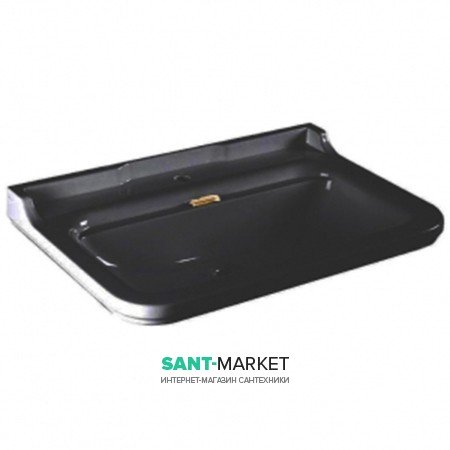 Раковина для ванної Kerasan Waldorf підвісна 120х55 см санфарфор чорний глянсовий золото 4144K5