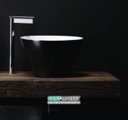 Раковина накладная Kerasan Deco Hurricane ø38 см санфарфор белый/чёрный матовый 480324