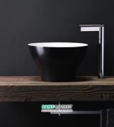 Раковина накладная Kerasan Deco Hurricane ø38 см санфарфор белый/чёрный глянец 480329