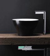 Раковина накладна Kerasan Deco Hurricane ø38 см санфарфор білий / чорний глянець 480329