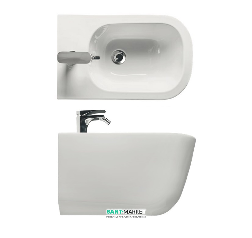 Биде подвесное Kerasan Tribeca с крепежом WB9N белое 512501