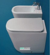 Биде напольное приставное Kerasan Tribeca с крепежом WB5N белый матовый 512030