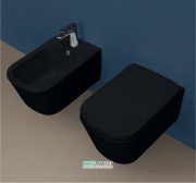 Біде підвісне Kerasan Tribeca з кріпленням WB9N чорне матове 512531