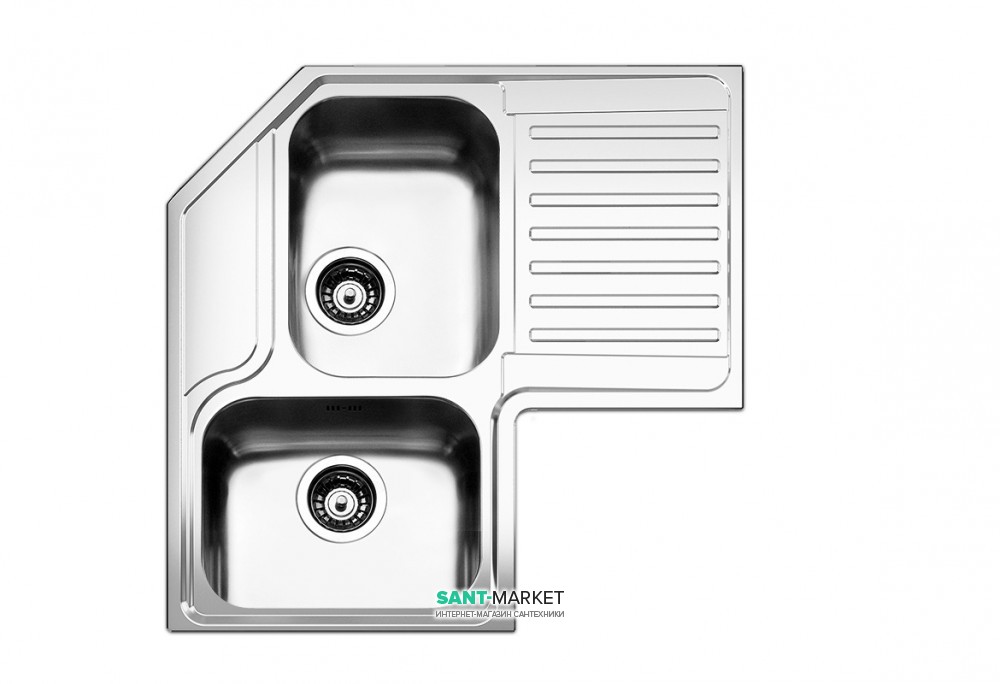 Мойка для кухни угловая двойная врезная Apell Angolo нержавеющая сталь Вrushed ROAN2B90IRBC