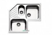 Мойка для кухни угловая на двойная с дополнительной чашей врезная Apell Angolo нержавеющая сталь Вrushed ROAN3IAC