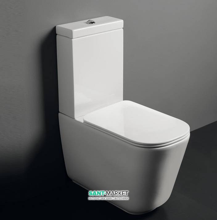 Унитаз-компакт напольный Kerasan Tribeca с керамическим бачком с крепежом WB5N белый матовый 511730
