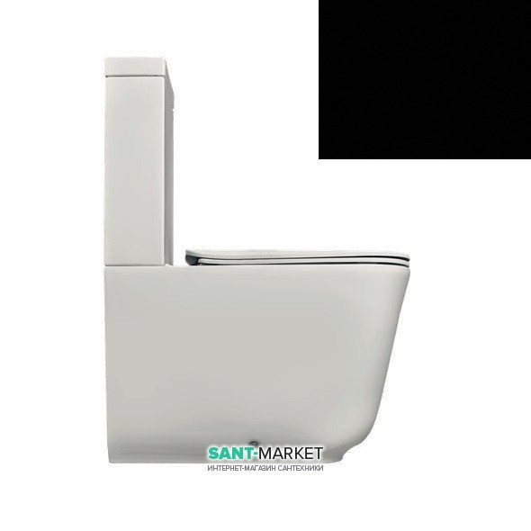 Унітаз-компакт підлоговий Kerasan Tribeca з керамічним бачком з кріпленням WB5N чорний матовий 511731