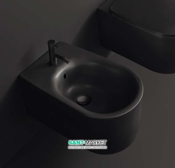 Біде підвісне Kerasan Nolita з кріпленням WB9N чорний матовий 532531