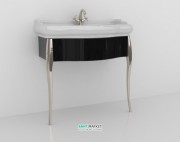 Консоль под раковину Kerasan Retro 73 см чёрный глянцевый ножки хром 7362K2