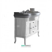 Тумба под раковину Kerasan Retro 100 см массив дерева белый матовый 734730