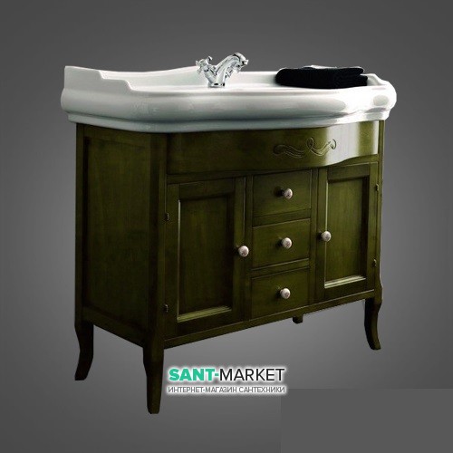Тумба под раковину Kerasan Retro 100 см массив дерева зелёный 734752