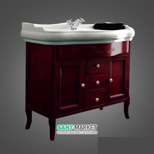 Тумба под раковину Kerasan Retro 100 см массив дерева бордо 734753